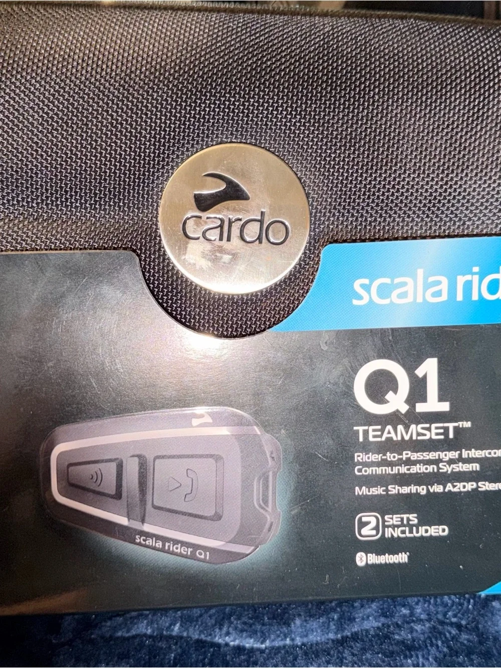 Preinstalled Scala Rider Q1 TeamSet Motorcycle Bluetooth Headset - Black